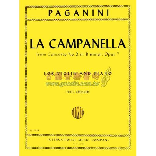 *Paganini La Campanella (The Bell), Opus 7 for Violin and Piano