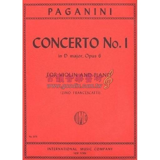 Paganini, Concerto No. 1 in D major for violin solo