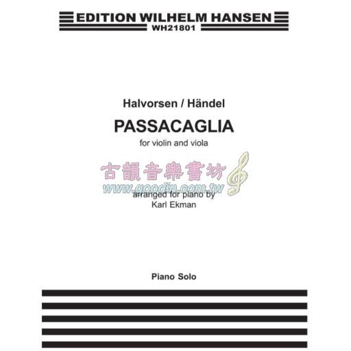 Handel-Halvorsen, Passacaglia arranged for piano