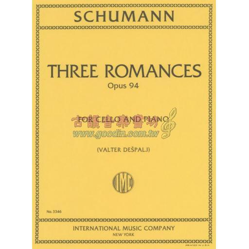 *Schumann, Three Romances Op.94 for Cello