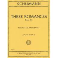 *Schumann, Three Romances Op.94 for Cello